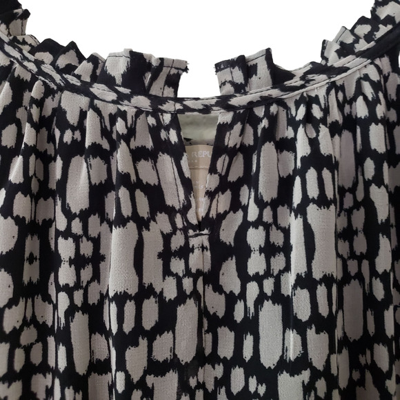 Banana Republic Spaghetti Strap Elastic Waist Maxi Dress, Black & Beige, Sz 0 - Picture 3 of 12